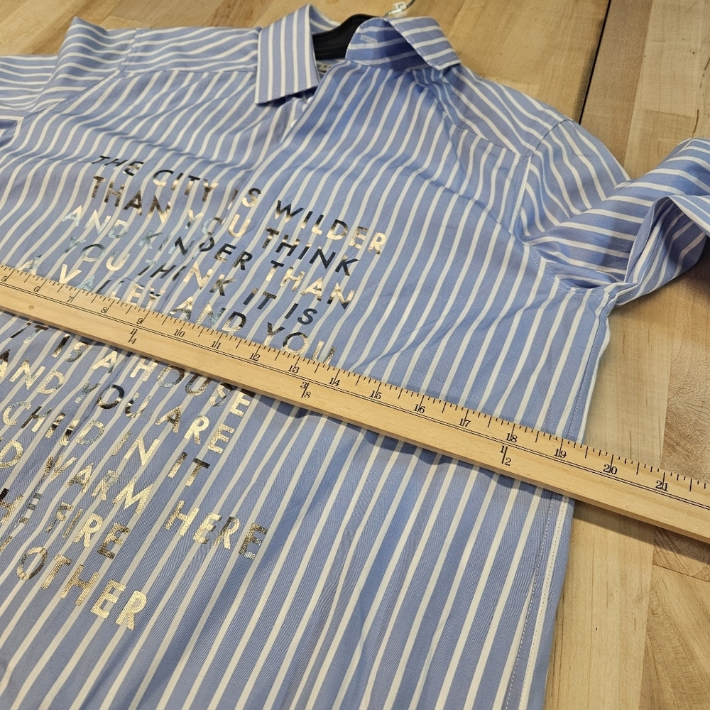 Each x Other Shirt Womens Small White Blue Stripe Paris Luxury Top Blouse - Picture 7 of 10